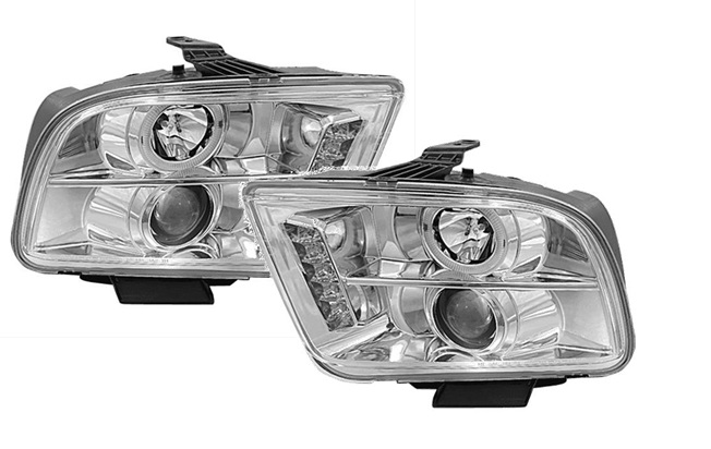 Matrix Angel Eye Halos Projector Headlamps 05-09 Mustang